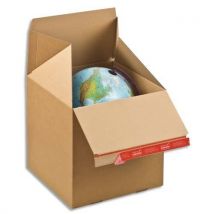 Boîte d'expédition Colompac Eurobox L - simple cannelure - fermeture adhésive - L39,4 x H28,7 x P29,4 cm - brun - Lot de 40
