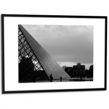 Cadre photo contour alu noir - plaque en plexiglas - format 30 x 42 cm