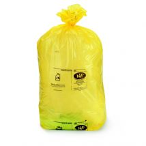 Sac poubelle 110 L jaune pour tri sélectif en plastique recyclé 36 microns - Carton de 250