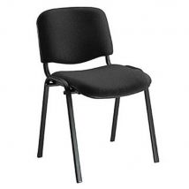 Chaise de réunion & Conférence - tissu - noir - pieds noirs - Lot de 4