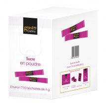 Buchettes de sucre en poudre Gusto DeBrio 4g - Boîte de 750