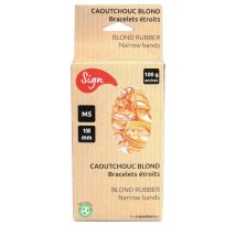Elastique 100 X 1,5 Mm Sign En Caoutchouc Blond De Qualité Supérieure - Boîte De 100 G