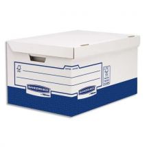 Conteneur Maxi Heavy Duty Bankers Box - Montage Manuel - Blanc/bleu - Lot De 10