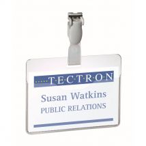 Badge ouvert à clip Durable - 60 x 90 mm - Transparent (paquet 25 unités)