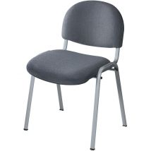 Chaise réunion et visiteur Xeno - tissu rembourré - anthracite - pieds aluminium - Lot de 4