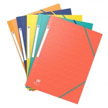 Chemise 3 rabats à élastiques Oxford Bicolor Recyc+ A4 en carte Multi'Strat 430 g - Assorti - Lot de 10