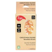 Elastique 80 X 1,5 Mm Sign En Caoutchouc Blond De Qualité Supérieure - Boîte De 100 G