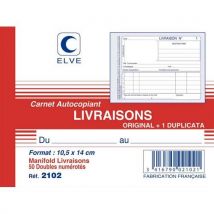 Manifold autocopiant Elve - livraison - 10,5 x 14 cm - 50 feuillets dupli