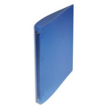 Classeur 4 anneaux 15 mm - A4 - polypropylène 4/10e - dos 2 cm - bleu translucide