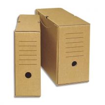 Boîtes à archives recyclé - dos 20 cm - carton ondulé recouvert papier brun - Lot de 25
