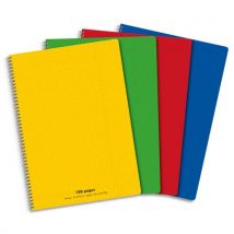Cahier éco - spirales - couverture polypro - 100 pages - 21 x 29,7 cm - petits carreaux - assortis