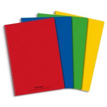 Cahier éco - spirales - couverture polypro - 180 pages - 21 x 29,7 cm - petits carreaux - assortis
