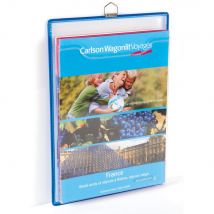 Porte Brochures Mural Tarifold A4 Portrait Avec 1 Anse En Pvc Rigide - Cadre Bleu