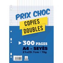 Pages Copies Doubles - 70 G - A4 - Grands Carreaux - 200 + 100 Gratuites