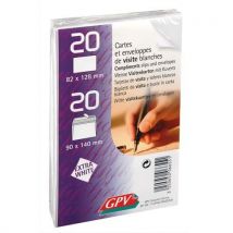 Paquet de 20 cartes de visite + 20 enveloppes GPV - autoadhésive - format 90x140 mm