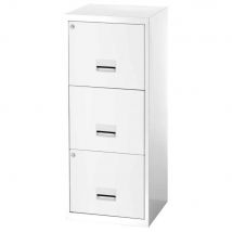 Classeur métal Primo Iso - 3 tiroirs pour dossiers suspendus - blanc