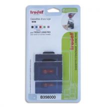 Blister 3 cassettes Trodat 6/56/2 bleue/rouge pour appareils Trodat métal Line 5460, 5460l, 5465 B356000