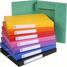 Chemise Exacompta de classement Cartobox A4 dos 25 mm en carte lustrée - Assorties - Lot de 25