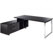 Bureau direction Écho avec retour suspendu L195 x P170 cm pieds cadre - Frêne noir