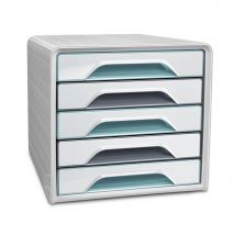 Module De Classement 5 Tiroirs Cep Smoove - Gris Foncé - Façades Gris Clair