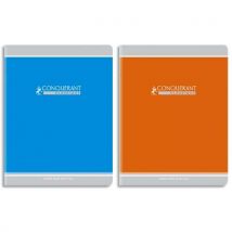 Cahier Conquérant - Piqûre 17x22 cm - 96 pages - grands carreaux - Lot de 10