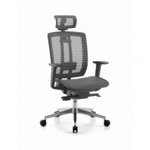 Fauteuil de bureau design Neis - dossier ht 72 cm avec têtière - maille filet - noir