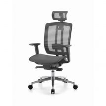 Fauteuil de bureau design Neis - dossier ht 72 cm avec têtière - maille filet - noir
