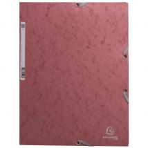 Chemise Exacompta Skandi A4 à 3 rabats avec élastiques en carte lustrée - Vieux rose