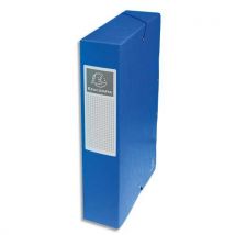 Boîte De Classement Exacompta Exabox - En Carte Lustrée 7/10e - Dos 6 Cm - Bleu