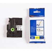 Cassette à ruban Brother pour étiqueteuse TZe-FX211 - Noir sur blanc, 12 mm de large