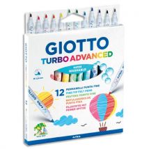 Etui 12 feutres de coloriage Giotto Turbo Advanced - pointe moyenne - coloris assortis ultra vifs