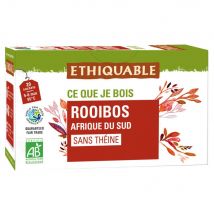 Thé infusion Rooibos bio d'Afrique de Sud - boîte de 20 sachets fraîcheur