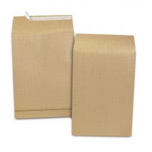 Pochette à soufflet 5 cm Kraft blond armé 120 g/m² format C4 229 x 324 mm sans fenêtre - Bande auto-adhésive