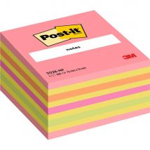 Cube Post-it Notes - repositionnables - 76 x 76 mm - cube de 450 feuilles - Coloris Lollipop rose