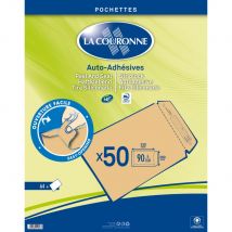 Pochette Kraft Brun La Couronne 260 X 330 Mm 90g Sans Fenêtre - Autocollante Bande Siliconée - Lot De 50