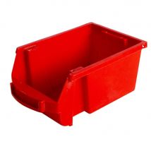 Bac à bec en plastique - 1 L - porte étiquette - polypropylène rouge - L 10 x H 7 x P 16 cm - Lot de 24