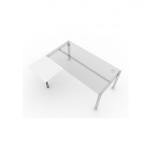 Retour 60 x 50 plateau blanc- pied alu