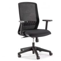 Siège Walden, résille , tissu noir M1 avec accoudoirs 3D 94,5 à 106,5 cm de hauteur