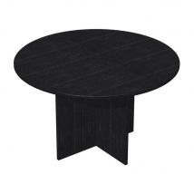 Table ronde de réunion Pulse - pied croix - Frêne noir