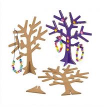 Arbre à bijoux avec socle - en bois à décorer - hauteur 19 cm