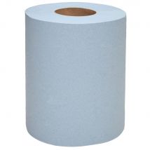Papier d'essuyage Reach Wypall - à dévidage central feuille à feuille - bobine 430 formats - bleu