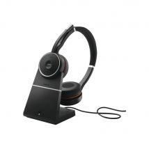 Casque sans fil Bluetooth Jabra Evolve 75 SE MS Stéréo - avec Station de recharge - Noir