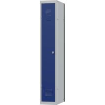 Vestiaire métal Primo Iso - industrie Propre - 1 colonne - L 30 cm - élément suivant - corps gris - portes bleues