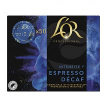 Espresso décaféiné capsule disc de café L'Or Professional - pour machine compatible Nespresso Pro - intensité : 7 - boîte de 50