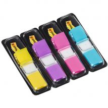 Set de 4 x 35 marques pages Index Post-it - format étroit 1,2 x 4,4 cm - coloris vifs