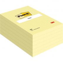 Bloc de 100 notes repositionnables Post-It - rectangle jaune - 102 x 152 mm - 6x100 feuilles