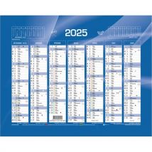 Calendrier - 7 mois par face - format: 21x27 cm - bleu