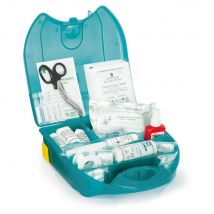 Trousse de secours avec support mural- Conforme à la médecine du travail - Bleu