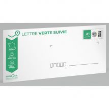 Enveloppes pré-timbrées La Poste - Lettre verte suivie -J+3 - Format DL : 110 x 220 mm - 20 g -Soumis à conditions - Lot de 10