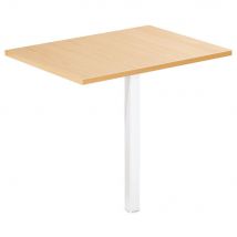 Extension rectangle Tempo - L 80 x 60 cm hêtre - pied tube - carré blanc